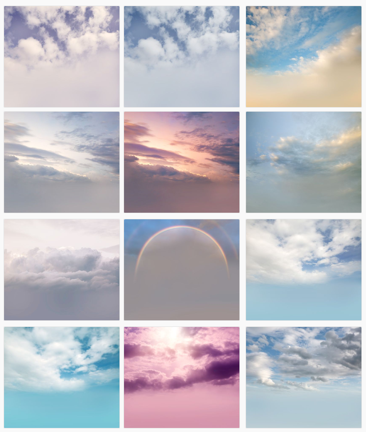 【天空背景】梦幻天空摄影影楼云朵蓝天黄昏傍晚叠加修图JPG背景高清图片素材