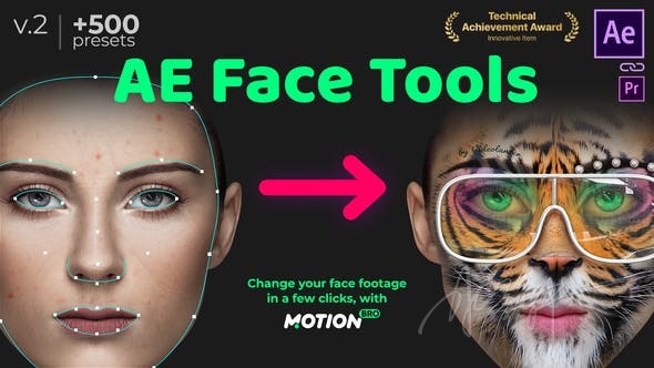 【最新】Motion Bro全套一键安装美颜变换脸故障MG动画素材预设