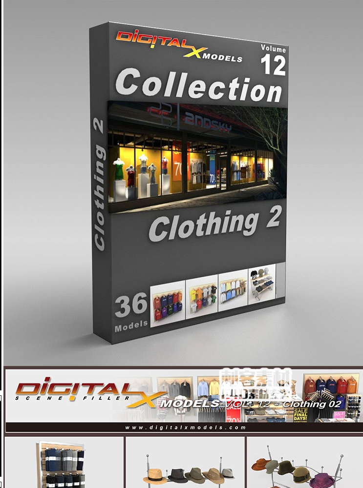 服装店，衣服服饰C4D模型