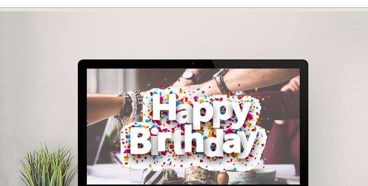 生日快乐动态PPT模板 员工庆祝电子相册生贺卡照片纪念相模板素材