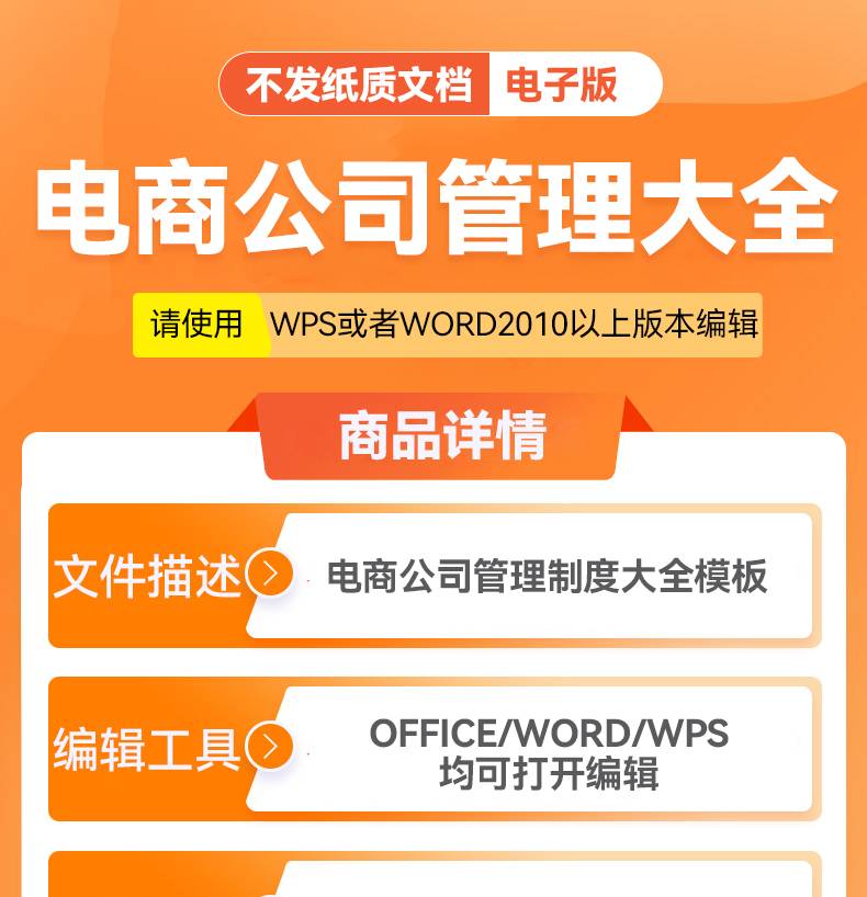 850款电商公司管理制度大全模板员工培训客服财务核算薪酬绩效考核淘宝天猫运营协议模板