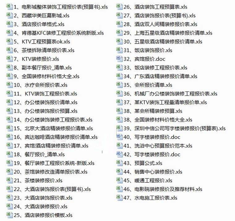 装修公司新报价预算组织施工进度excel表格合同范本word文档