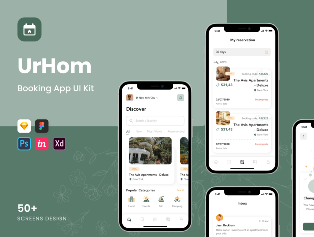预订iOS 14的应用程序模板，urhom  – 预订app ui套件