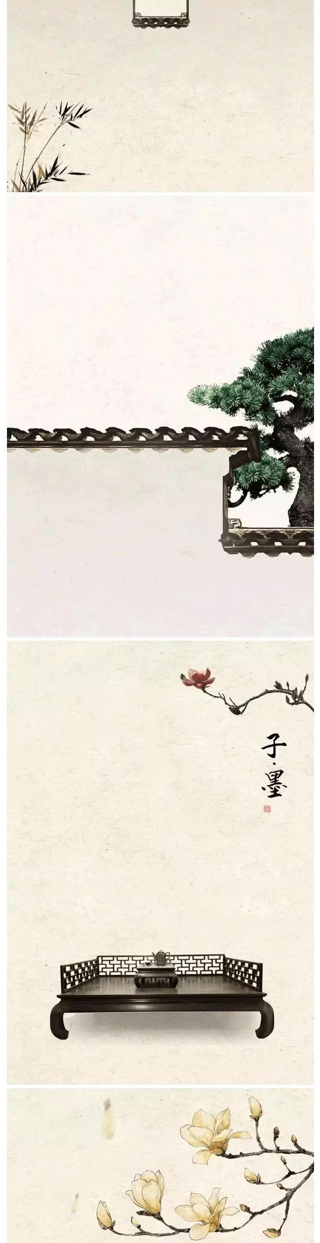 工笔画水墨古风素材psd素材合集，设计师必备