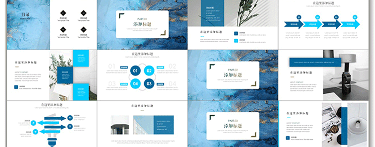 【高端PPT模板】75套ppt模板高端商务动态欧美简约大气水彩风工作总结答辩通用素材