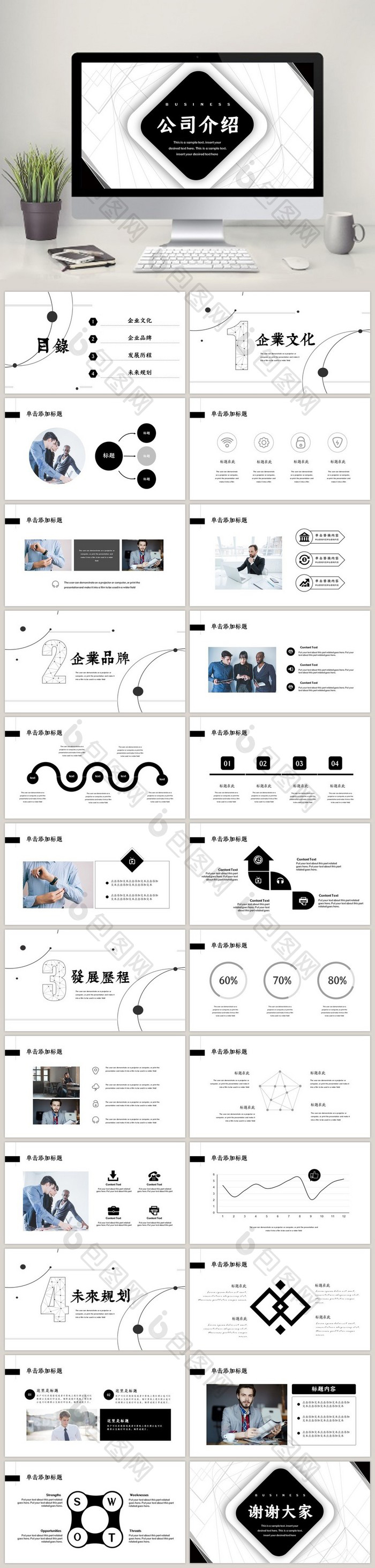 【企业简介PPT】商务模板，宣传画册，企业项目介绍，展示大气，动态模板素材