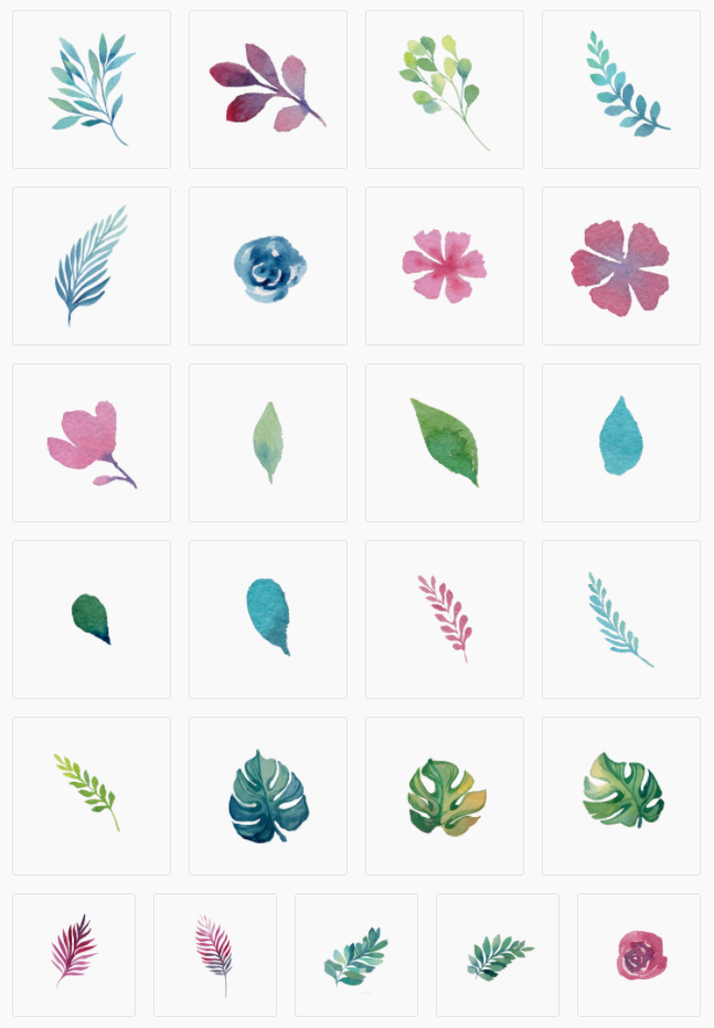 【绿植PNG】森系绿色清新手绘水彩绿叶子图案高清PNG免抠大图设计素材