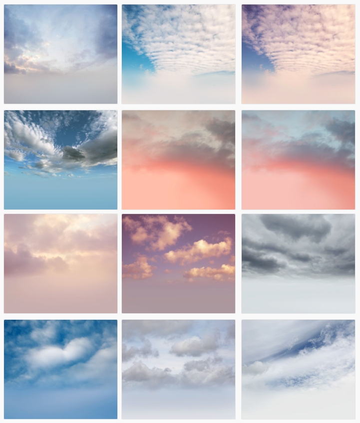 【天空背景】梦幻天空摄影影楼云朵蓝天黄昏傍晚叠加修图JPG背景高清图片素材