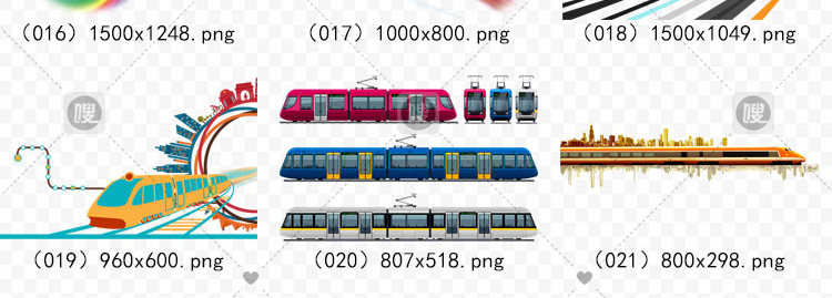 【PNG免抠】 卡通火车动车高铁地铁列车城市交通图片海报设计素材