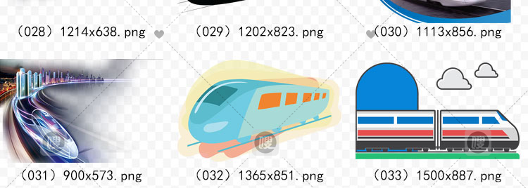 【PNG免抠】 卡通火车动车高铁地铁列车城市交通图片海报设计素材