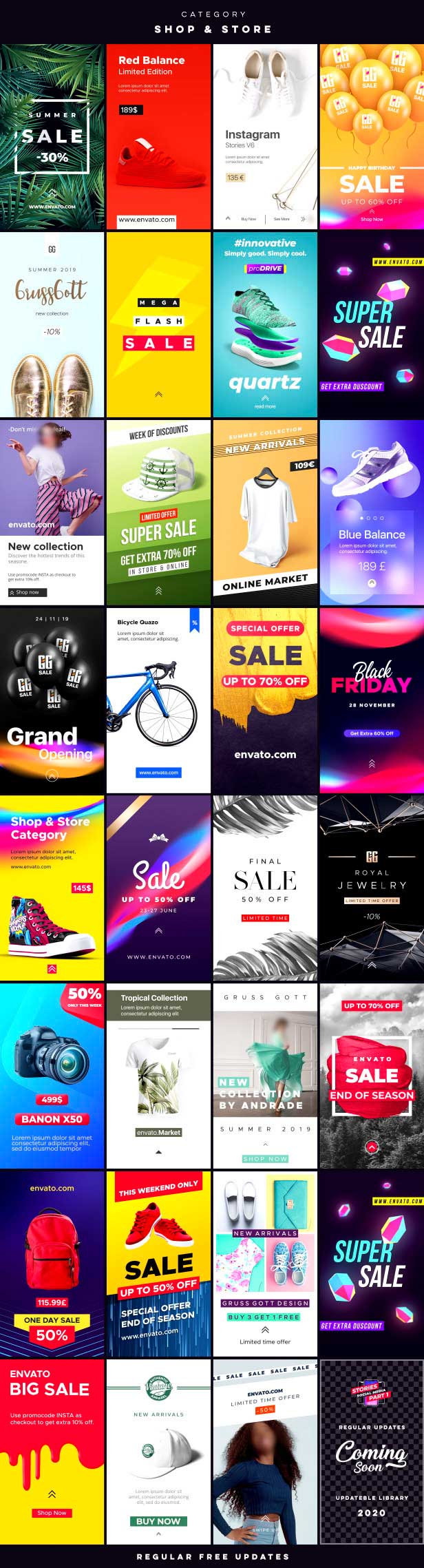 AE设计素材时尚ins创意简约手机H5视频竖版动态表情图标海报