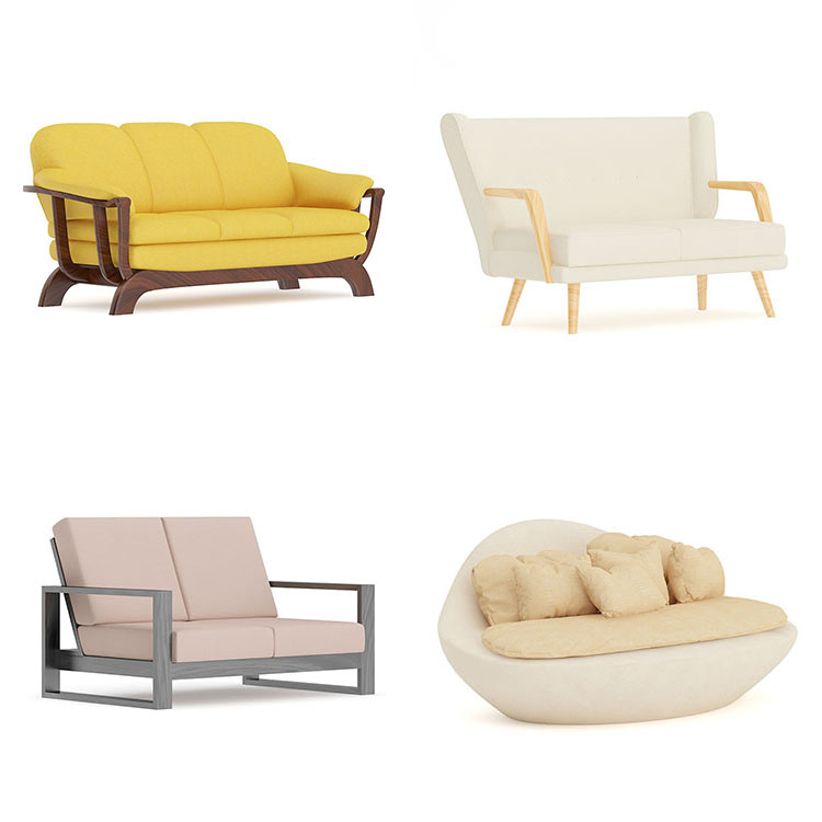【现代沙发模型】21款室内家具现代简约创意皮质沙发C4D模型