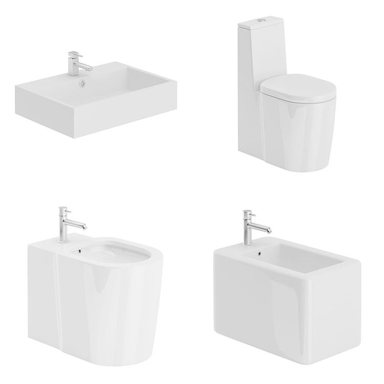 【洗浴设备】26款卫生间设备洗衣机浴缸玻璃洗浴间马桶c4d模型obj 3d素材