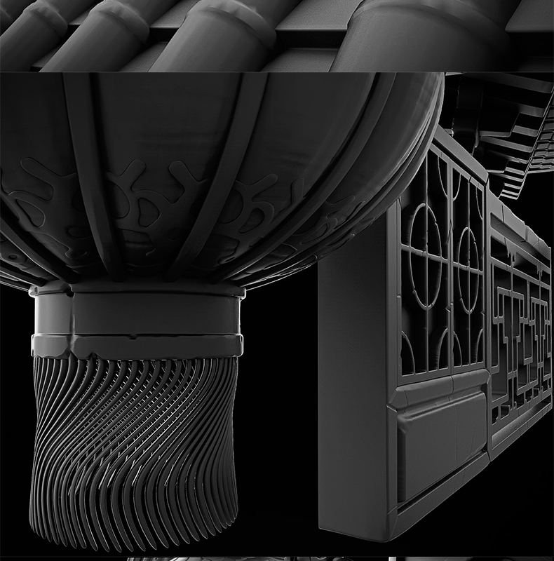 【古代建筑模型】中国古代建筑3D人物服饰龙狮蟾蜍游戏C4D场景模型OBJ格式