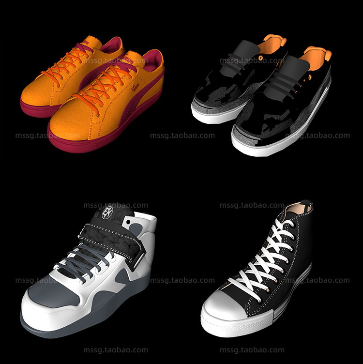 【鞋子模型】8款鞋子C4D模型合集
