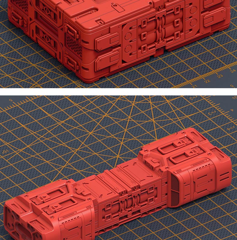 【C4D科幻模型】8款科幻机械硬面部件箱盒3D模型
