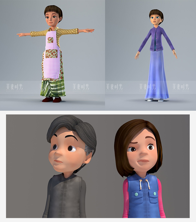21款卡通人物角色C4D模型