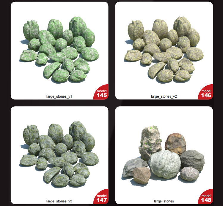 148款野外植物花草C4D模型素材集