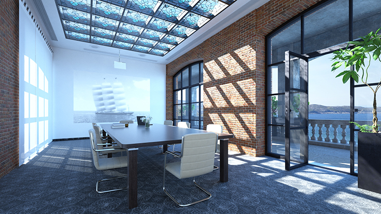 20套大型会议室办公室场所室内装修家具场景C4D模型3D素材