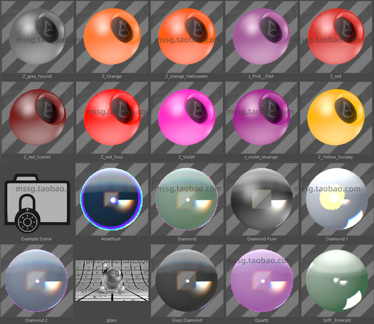 【阿诺德渲染】102种C4D Arnold阿诺德材质预设 金属木纹玻璃纹理贴图素材