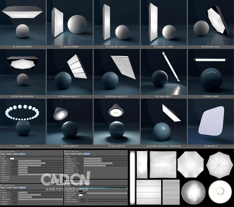 【阿诺德渲染】C4D阿诺德渲染器HDR材质灯光环境天空舞台金属场景预设素材