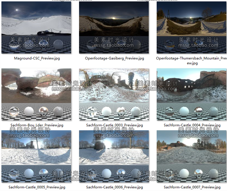【HDRI环境贴图】25款雪景HDR环境贴图素材集