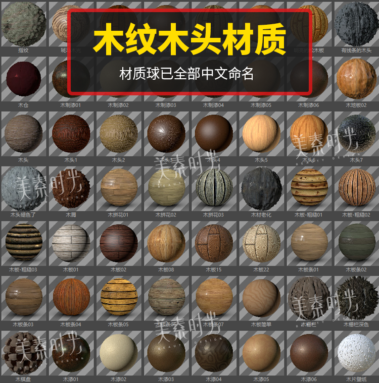 4000个C4d自带渲染中文材质球预设库(约6G）
