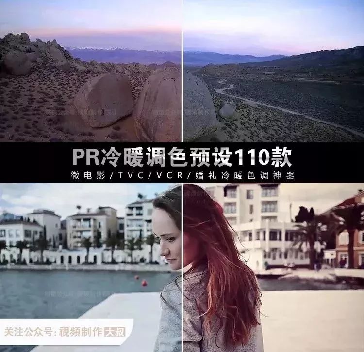 PR调色预设110款：视频冷暖由你选择！微电影/TVC/VCR/婚礼冷暖色调神器
