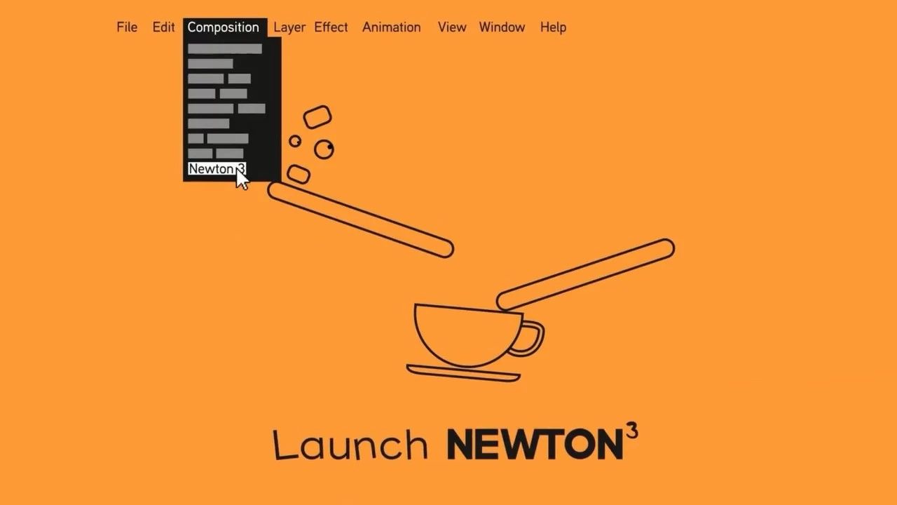 【插件神器】AE牛顿动力学插件Newton 3. 0.69中文汉化版，MG动画必备神器！