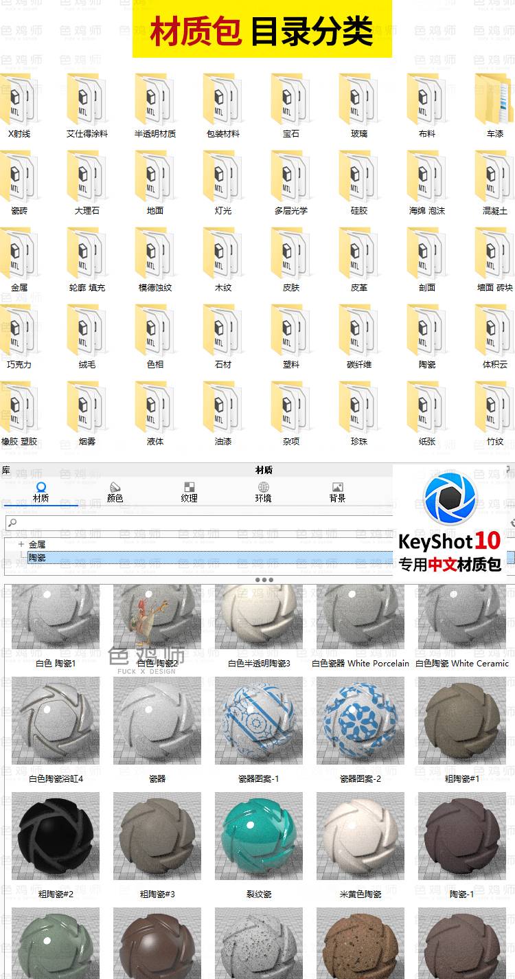 【KS材质】5900个Keyshot 10专用材质库