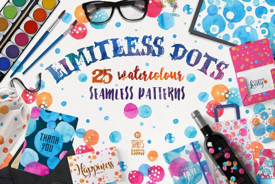 多彩气泡PNG高清纹理素材 limitless dots 25 watercolors