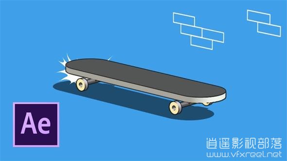 AE教程：素描卡通风格滑板动画制作教程 Sketch Toon in After Effects