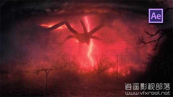 AE教程：恐怖怪物降临合成动画教程 Upside Down Stranger Things Sky Effect