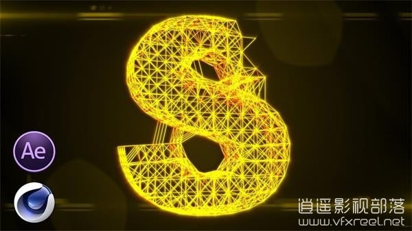 AE/C4D制作漂亮发光点线连接3D文字logo动画 Cool Lighting 3D Text Animation