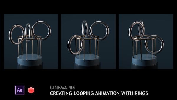C4D配合Redshift制作环状模型循环动画教程 Cinema 4D Creating looping animation with rings
