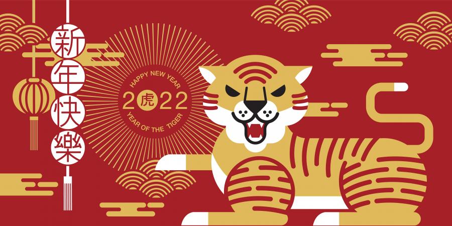 16款中国风2022年虎年新年春节剪纸卡通插画海报AI矢量设计素材图模板