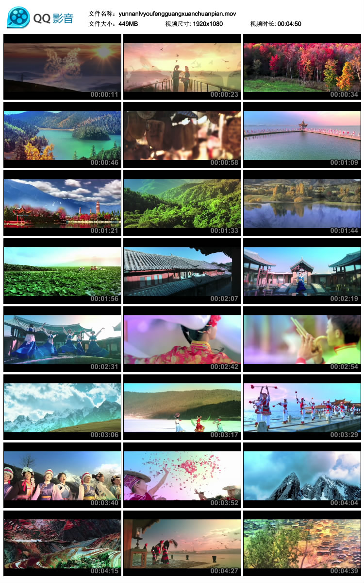 云南旅游风光风景 少数民族 泼水节香格里拉石林洱海高清视频素材