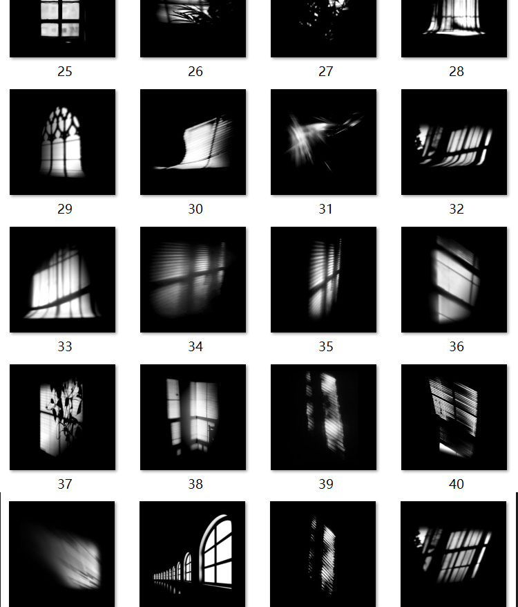 95张C4D光影贴图窗户植物焦散抽象光线贴图