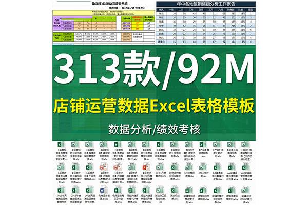313款电商淘宝店铺运营客服Excel表格空白模板数据登记表创意Excel模板