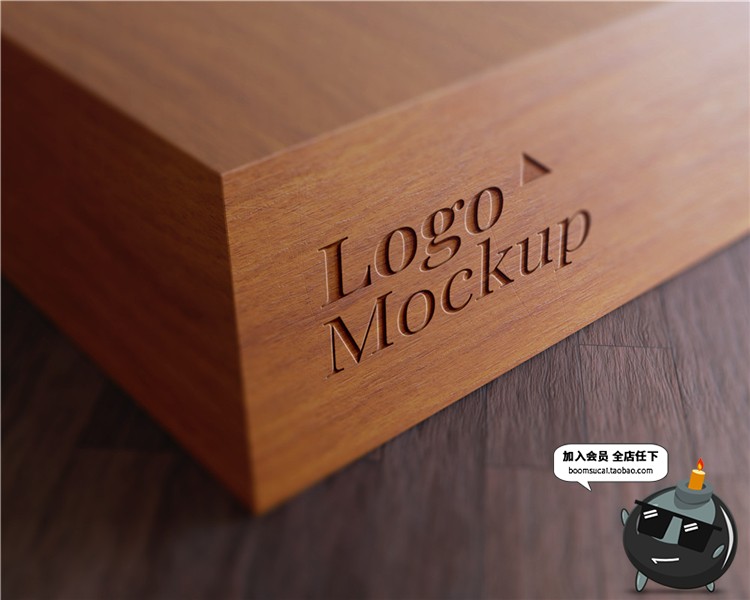26款烫金烫银凹凸立体质感品牌LOGO效果图展示贴图样机
