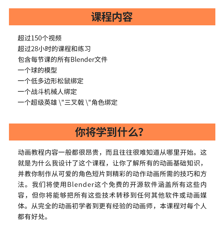 Blende角色动作动画大师级训练视频教程