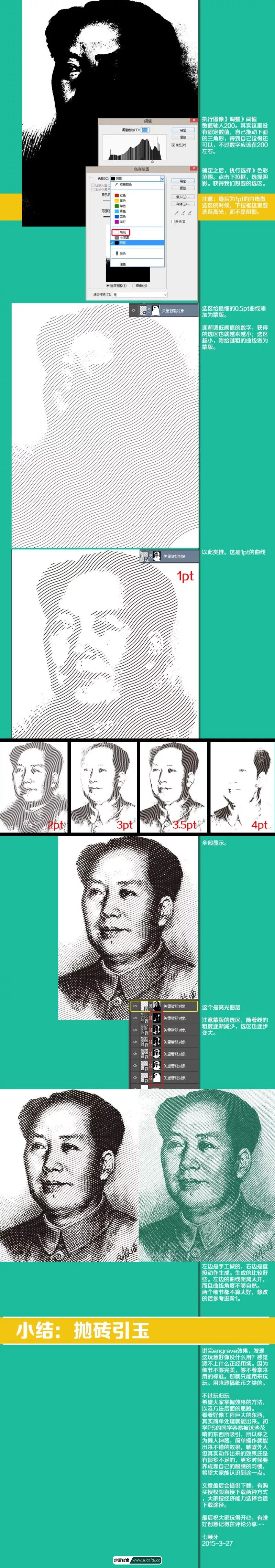 PS动作预设：雕刻打印效果动作预设
