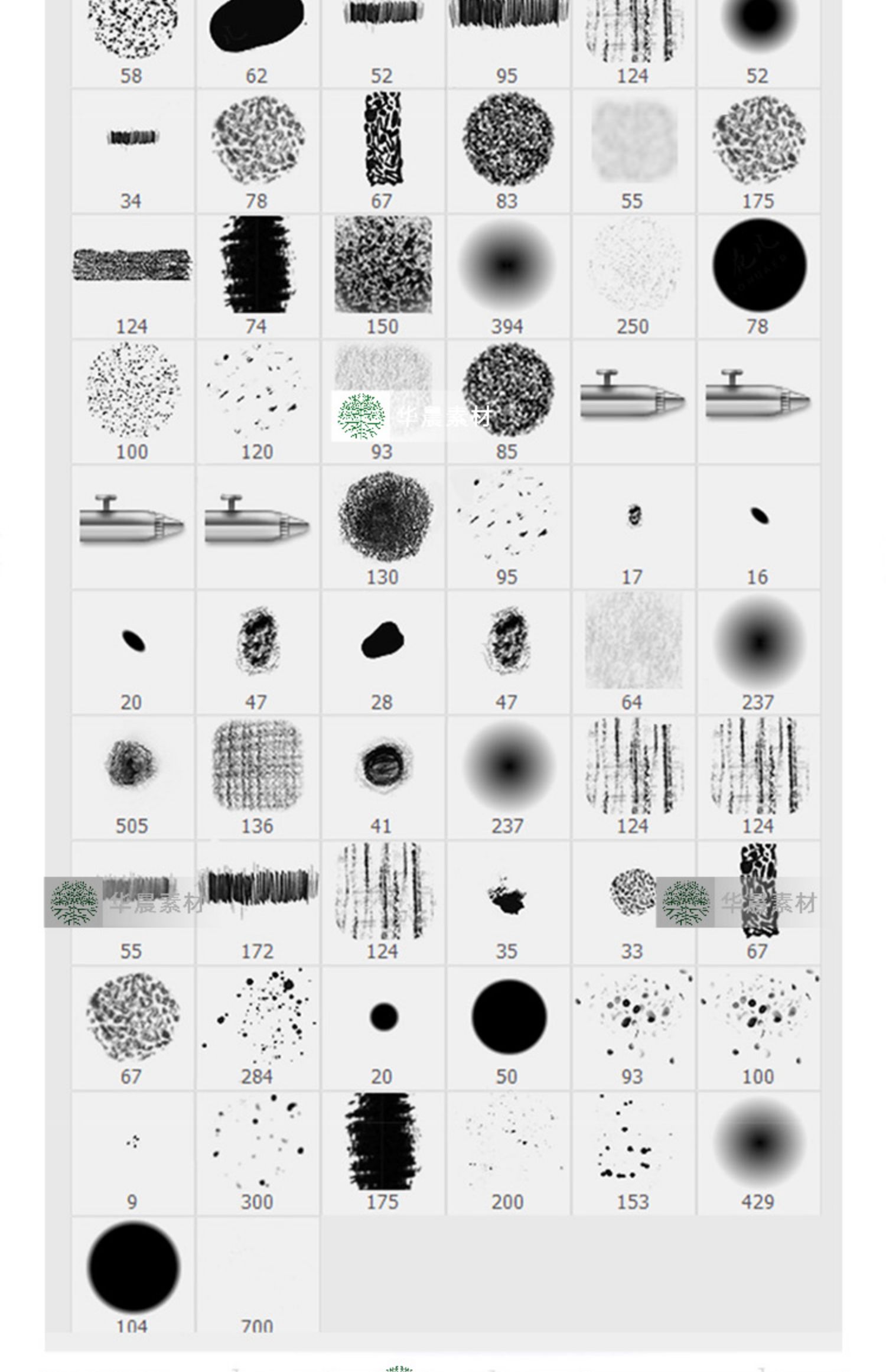 318款精选图画噪点笔刷iPad绘画笔触手绘海报做旧磨损颗粒感板绘素材