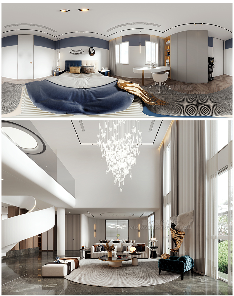 257套欧式别墅全套室内家装装修设计方案效果图平面立面CAD施工图图纸