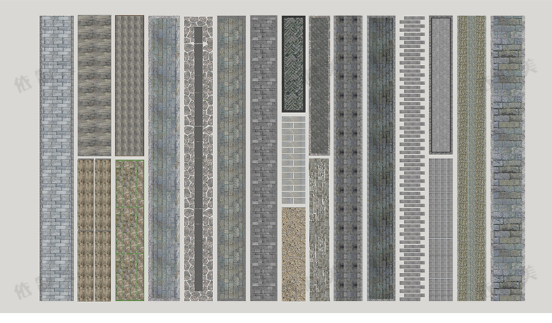 100组中式园林道路铺装SU模型铺装地雕刻拼花样式sketchup草图大师素材