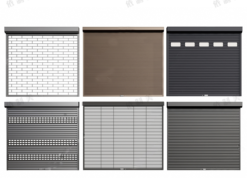 100款卷帘门SU模型电动卷闸门车库大门防盗门sketchup草图大师模型素材