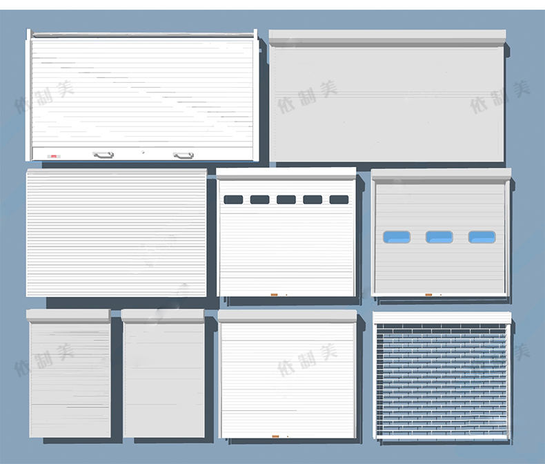 100款卷帘门SU模型电动卷闸门车库大门防盗门sketchup草图大师模型素材
