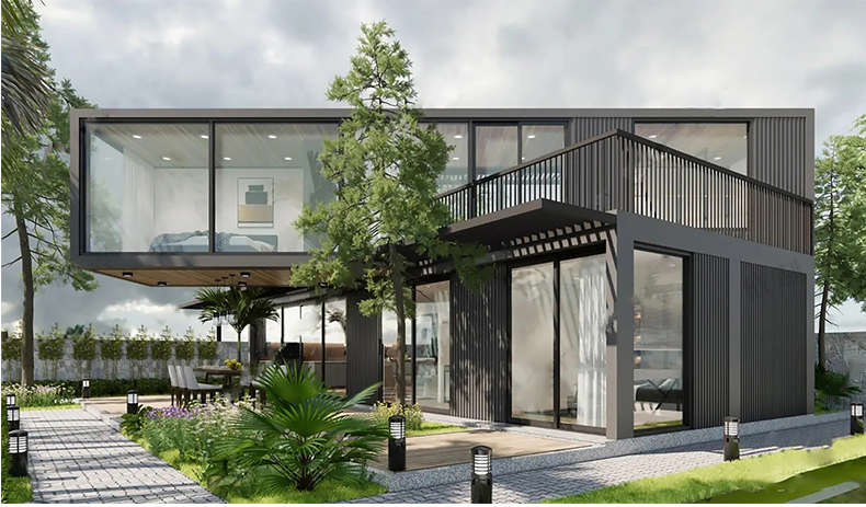 360套集装箱改造LOFT工业风民宿咖啡厅书吧奶茶店别墅建筑SU模型CAD图