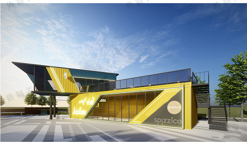 360套集装箱改造LOFT工业风民宿咖啡厅书吧奶茶店别墅建筑SU模型CAD图