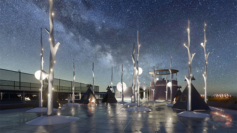 16套户外露天网红打卡点清吧酒吧餐厅科幻星空房炫酷打卡点科技su模型